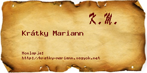 Krátky Mariann névjegykártya