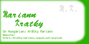 mariann kratky business card